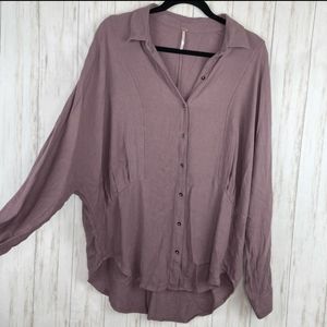 Free people dusty lavender button down top